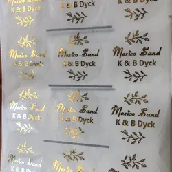 90 персонализированные свадебные приглашения печать наклеек золотой фольги романтический свадебный водонепроницаемые прозрачные
