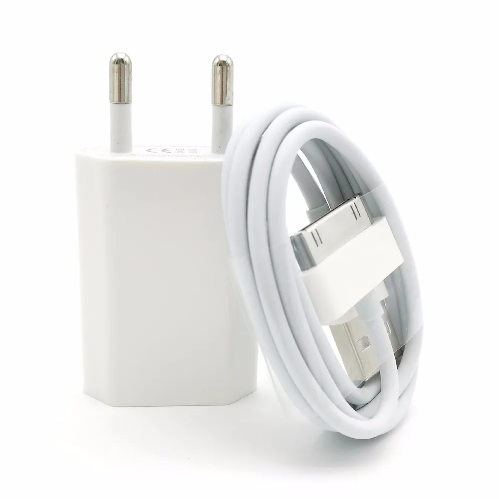 Зарядное устройство USB для iphone 4s 4 с вилкой европейского стандарта, адаптер питания и синхронизации данных, зарядный кабель для iphone 4, 4s зарядное устройство 3g для ipod