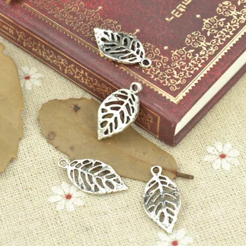 

Wholesale 100pcs/lot metal antique alloy charm tibetan silver tree leaf pendant fit jewelry making Z42718 free shipping