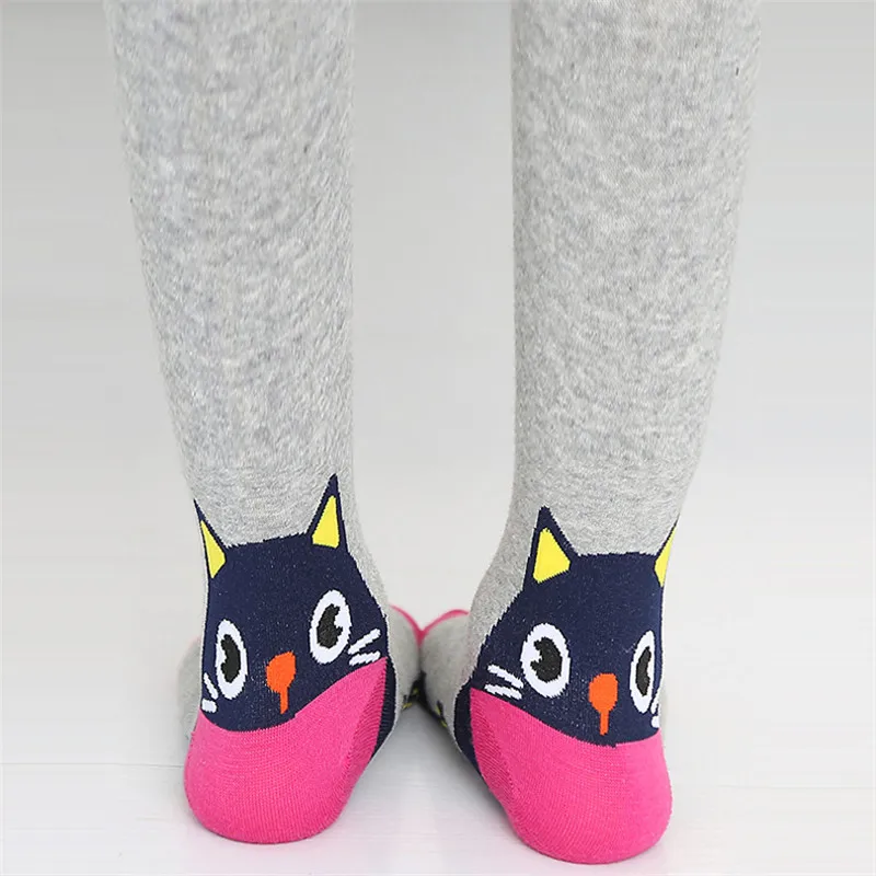 Kids Pantyhose Toddler Tights Kids Leggings Spring Autumn Cotton Tights For Girls Cartoon Cat Girls Baby Tights Pantyhose Fashion Knitted Cute Kids Stocking Baby Pantyhose
