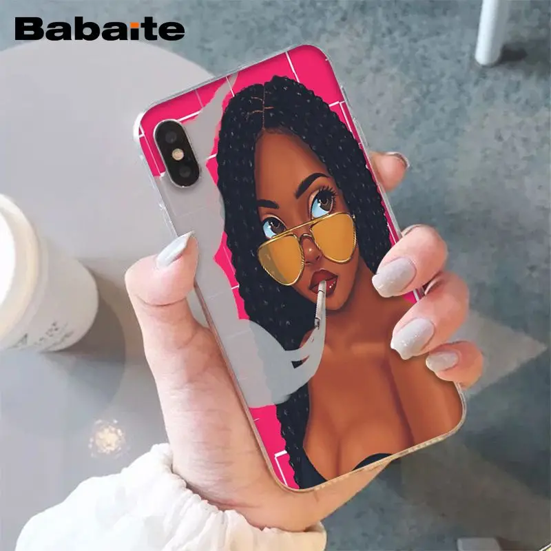 Babaite африканская красавица девочка ТПУ Мягкий силиконовый чехол для телефона чехол для iPhone 8 7 6 6S Plus 5 5S SE XR X XS MAX Coque Shell