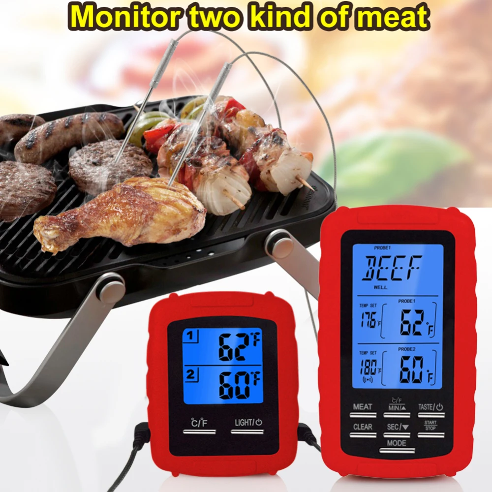 

Wireless Digital BBQ Meat Thermometer Cooking Food Grill Thermometer