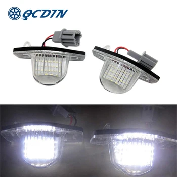 

QCDIN for HONDA 2PCS OEM LED Car License Plate Lights 18 LEDs White for Honda Crosstour CR-V I-DTEC CR-V FR-V HR-V Insight Jazz