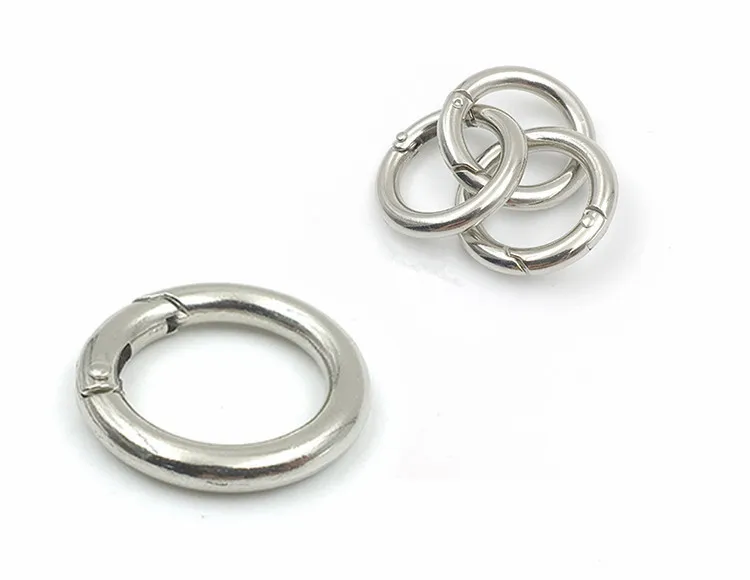 

10pcs Silver Plated Alloy Round Carabiner Spring Hooks Clip Camping 25mm