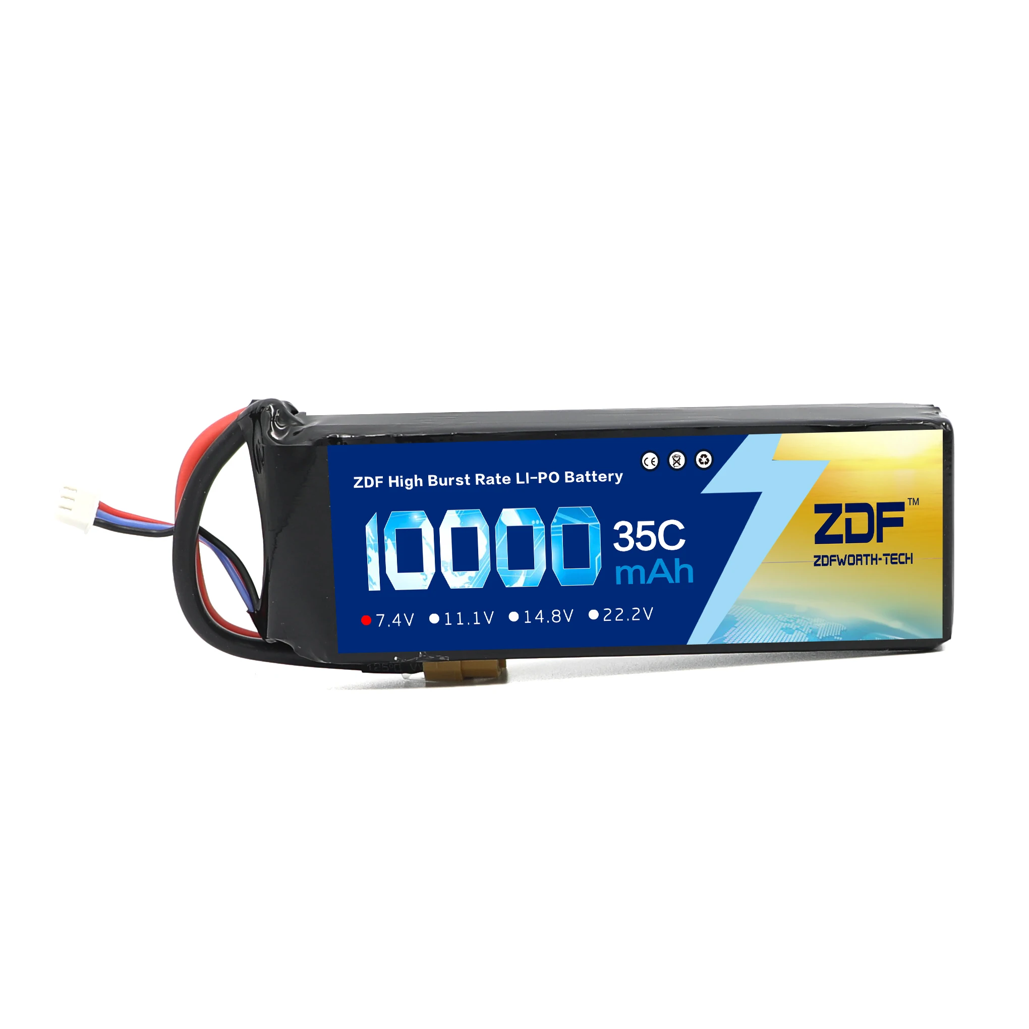 ZDF RC Lipo аккумулятор 14 8 в 10000 мАч (2x7 4 В + adpter Y plug) 35C Max 70C для Rc racing Airplane Traxxas Car