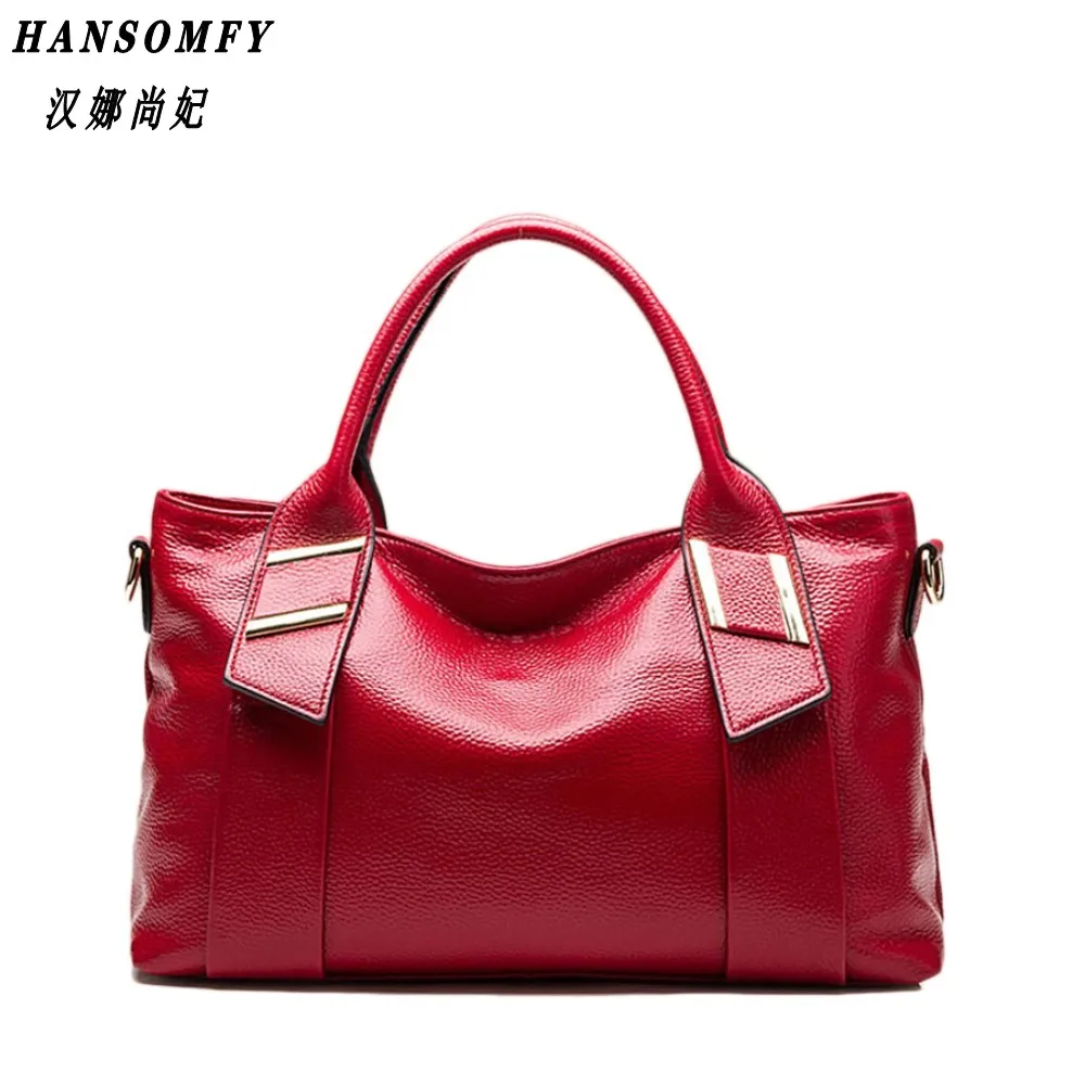 

100% Genuine leather Women handbags 2018 New Brand Women Shoulder Bags ladies Casual Tote Top-Handle Women Messenger Bag