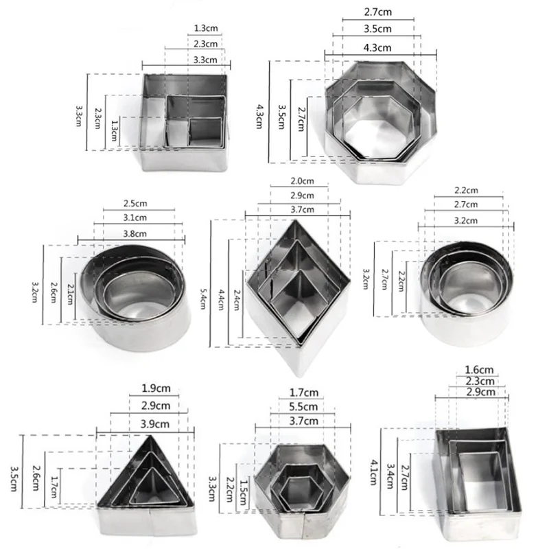 Выпечка печенья Кондитерские высечки из нержавеющей стали 24 шт. формы для выпечки Мини Резак для печенья Форма для выпечки тортов Слайсеры DIY формы для выпечки