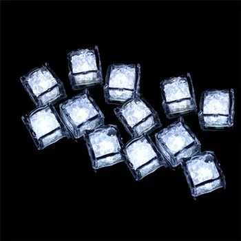 

24 pcs Color Changing Glow LED Ice Cubes, Yellow White Party DIY Flash Luminous Induction Light For Bar Beer Decoration
