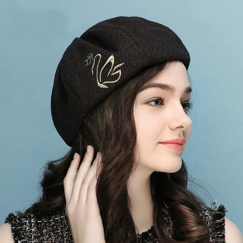 Autumn Winter New Lady Beret Hat Korean Wool Warm Elegant Fashion Girls