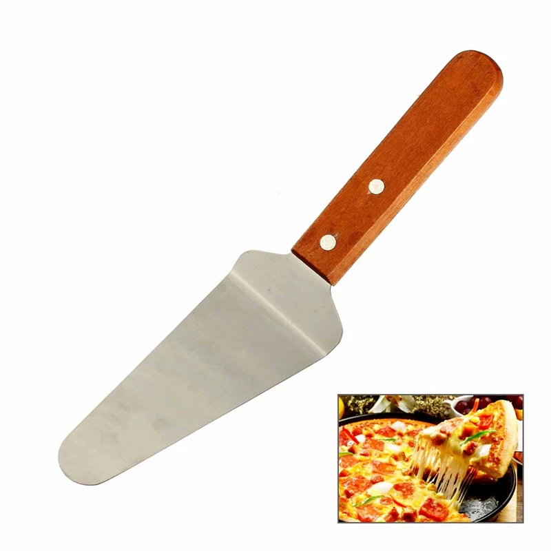 Лопатка для пиццы треугольная с деревянной ручкой 1 шт.|kitchen baking tools|spatula stainlesscake