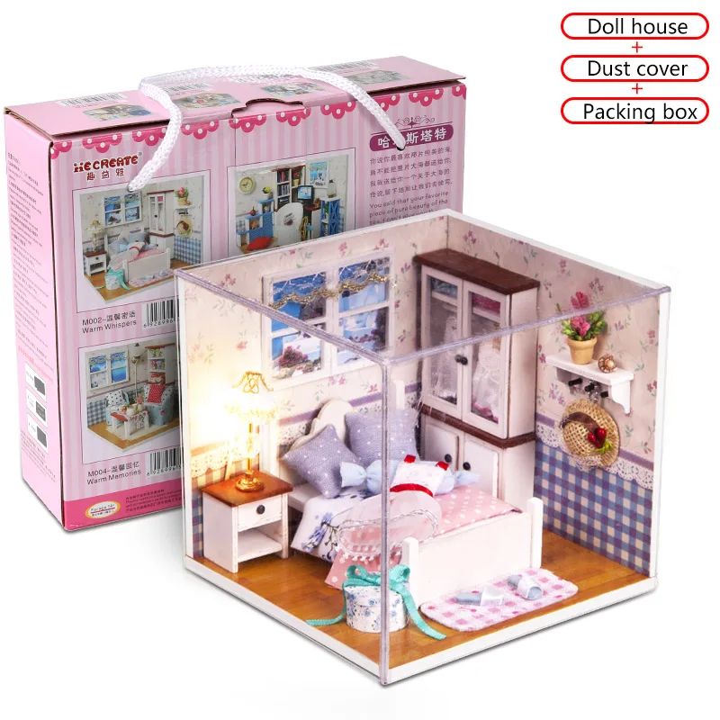 Кукольный дом мебель DIY миниатюрная 3D модель кукольные домики деревянные Miniaturas Boneca Каса кукольный домик игрушки для детей подарки на день рождения - Цвет: Warm Whispers