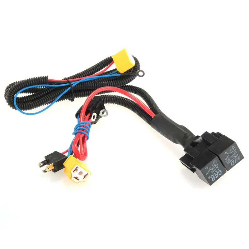 H4/9003 Ceramic Fused Relay Wiring Harness Headlight Bulb Booster