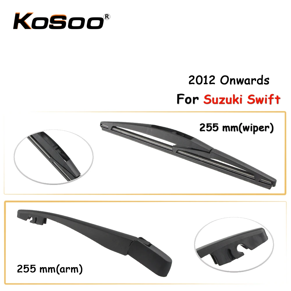KOSOO Auto Rear Wiper Blade For Suzuki Swift,255 mm 2012 Onwards Rear