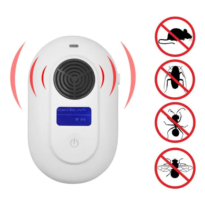 

AC 220V/50Hz Electronic Ultrasonic Rat Mouse Repellent Anti Mosquito Repeller Killer Rodent Pest Bug Mole Reject With EU Plug