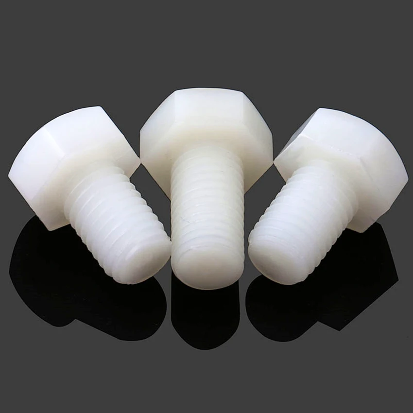 

20Pcs DIN933 M6 M8 Full Nylon Outside Hex Screw ROHS Plastic Screw Nylon Insulated Hex Bolts
