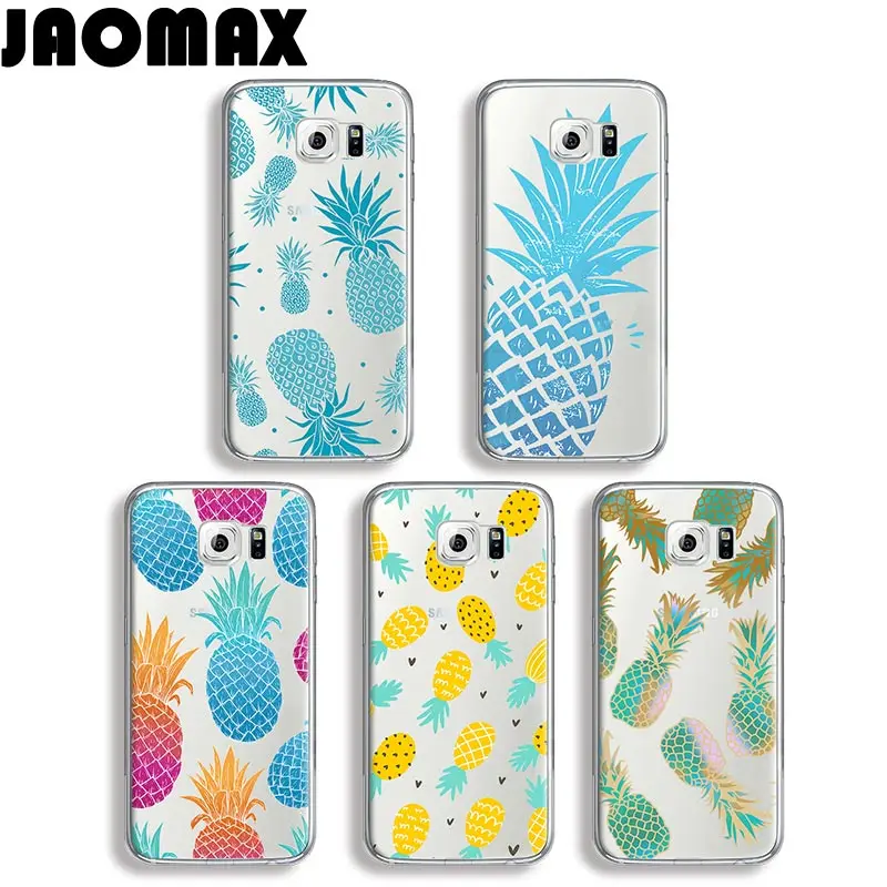 Jaomax Fruit Prime Pineapple Case For Samsung Galaxy S8 S7 S6 S5 S4 S3 Edge Plus Silicone Transparent Soft TPU Phone Cover Quote |