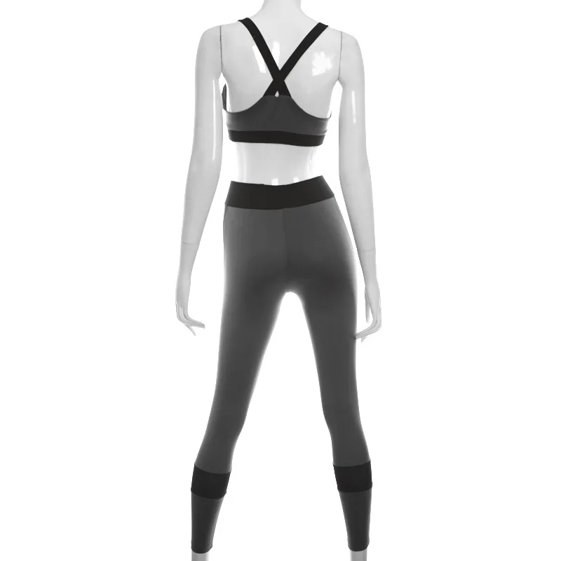 2017 Summer women sleeveless sportswear set female tracksuit girls Yuga 2 piece set Sporte Bra+Pants (6)