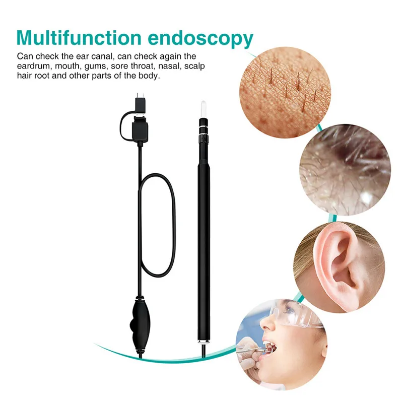 5.5MM Endoscope Camera Flexible IP67 Waterproof Soft Cable Inspection 6 LED Light USB Endoscope Borescope Endoscope For Phone (5)