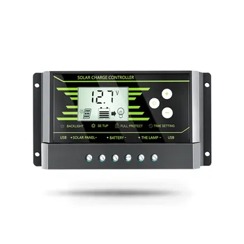 

Solar Controller PWM Solar Charger Controller Panel Battery Light Regulator Dual USB Charge Backlight Short-Circuit Protection