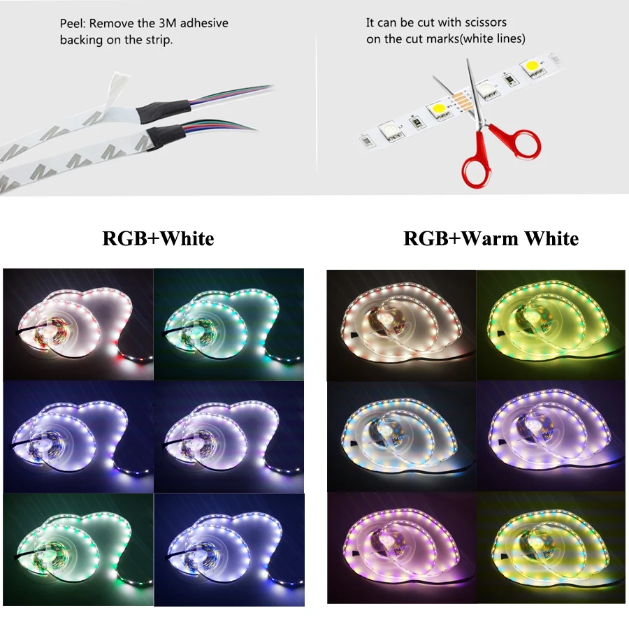 SMD 5050 RGB Светодиодная лента не Водонепроницаемая DC 12 В 5 м 300 светодиодный RGBW RGBWW светодиодный светильник гибкие полосы