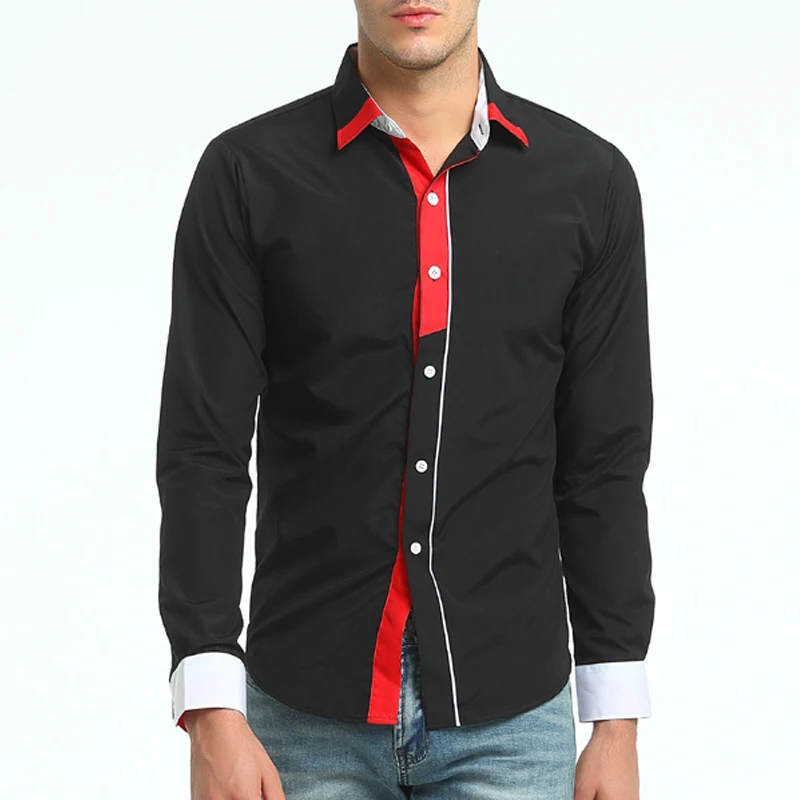 Мужская рубашка Весенняя новая популярная цветная одежда, рубашки, модные повседневные мужские рубашки с длинными рукавами в стиле пэчворк