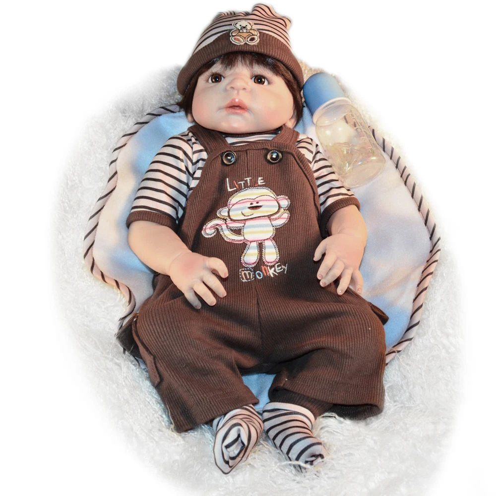 

23inch Silicone Boy Dolls Action Figure Toys Reborn Babe Child BoysToys Newborn Dolls Boneca Babies Doll Children Birthday Gift