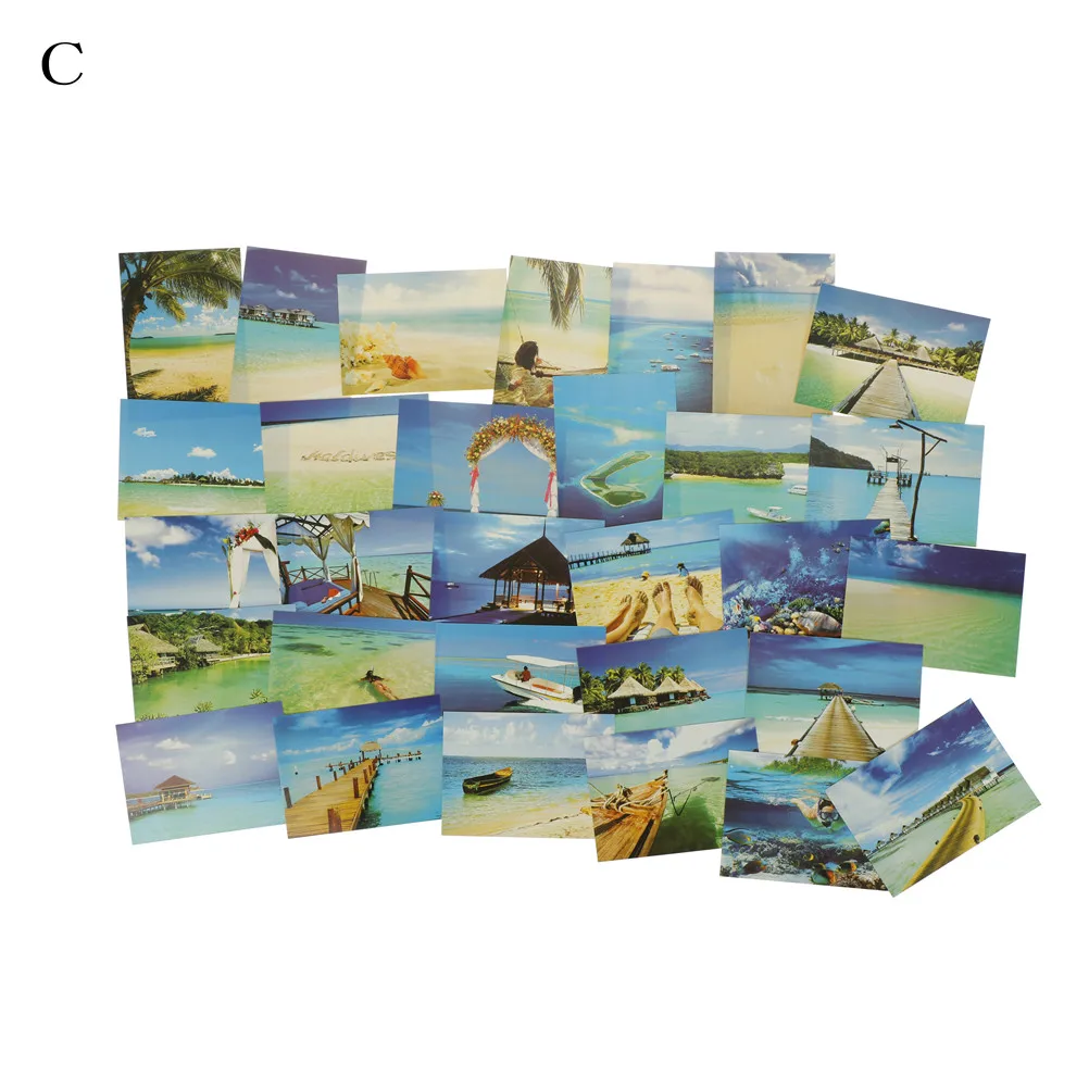 

30 pcs/set Christmas Postcards Greeting Birthday Message Cards Paris,Maldives,London, Hokkaido Postcard,Charm Tourist City