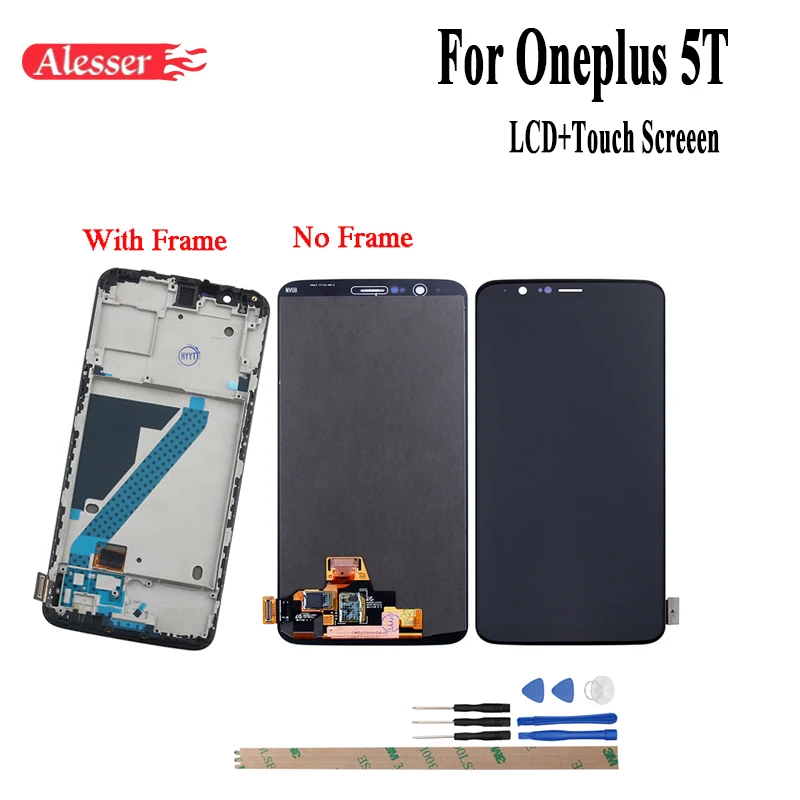 

Alesser For Oneplus 5T LCD Display and Touch Screen +Frame Assembly Repair Parts Replacement Accessories +Tools For Oneplus 5T