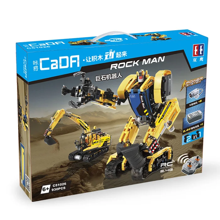 Megalithic робот экскаватор CaDA C51026 930 шт. умный RC строительные блоки игрушки 2 в 1 умные