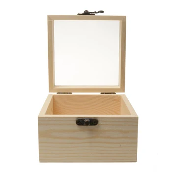 

Natural Dry Flower Gift Box DIY Wooden Rectangular Gift Box in Glass - 12 x 12 x 8 cm
