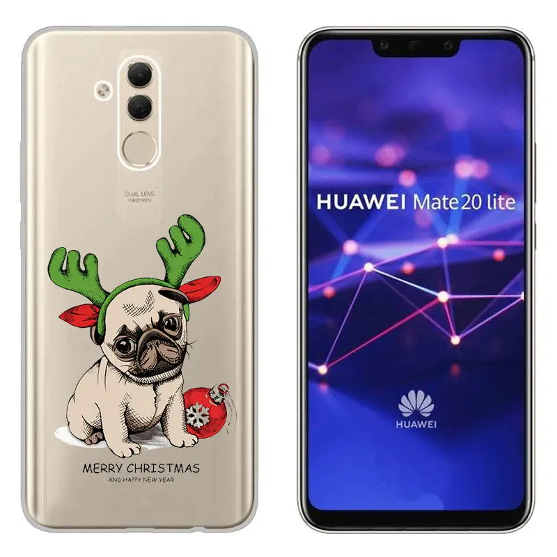 sFor Huawei Mate 20 lite Christmas Case Cover With Santa Claus Deer Patterned Phone Coque Cover For Huawei P8 Lite 2017 Honor 8X (11)