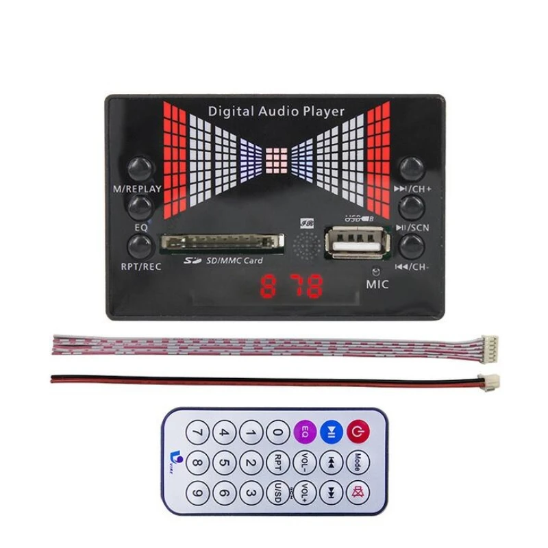 

DC 12V MP3 decoder board MP3 WMA USB Player AUX SD Card Fm Radio For Car speaker modified