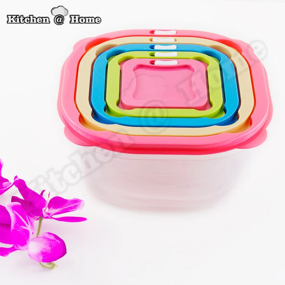 Eco friendly Food Storage Square Containers,Keep Fresh Boxes Set 4L,2