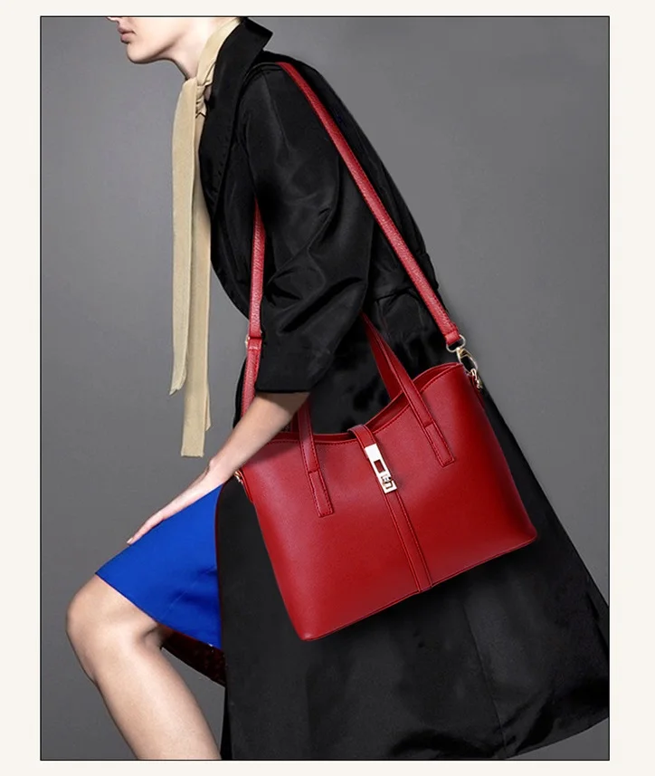 Women Bag Top-Handle Bags Female Famous Brand Women Messenger Bags Handbag Set PU Leather Composite Bag