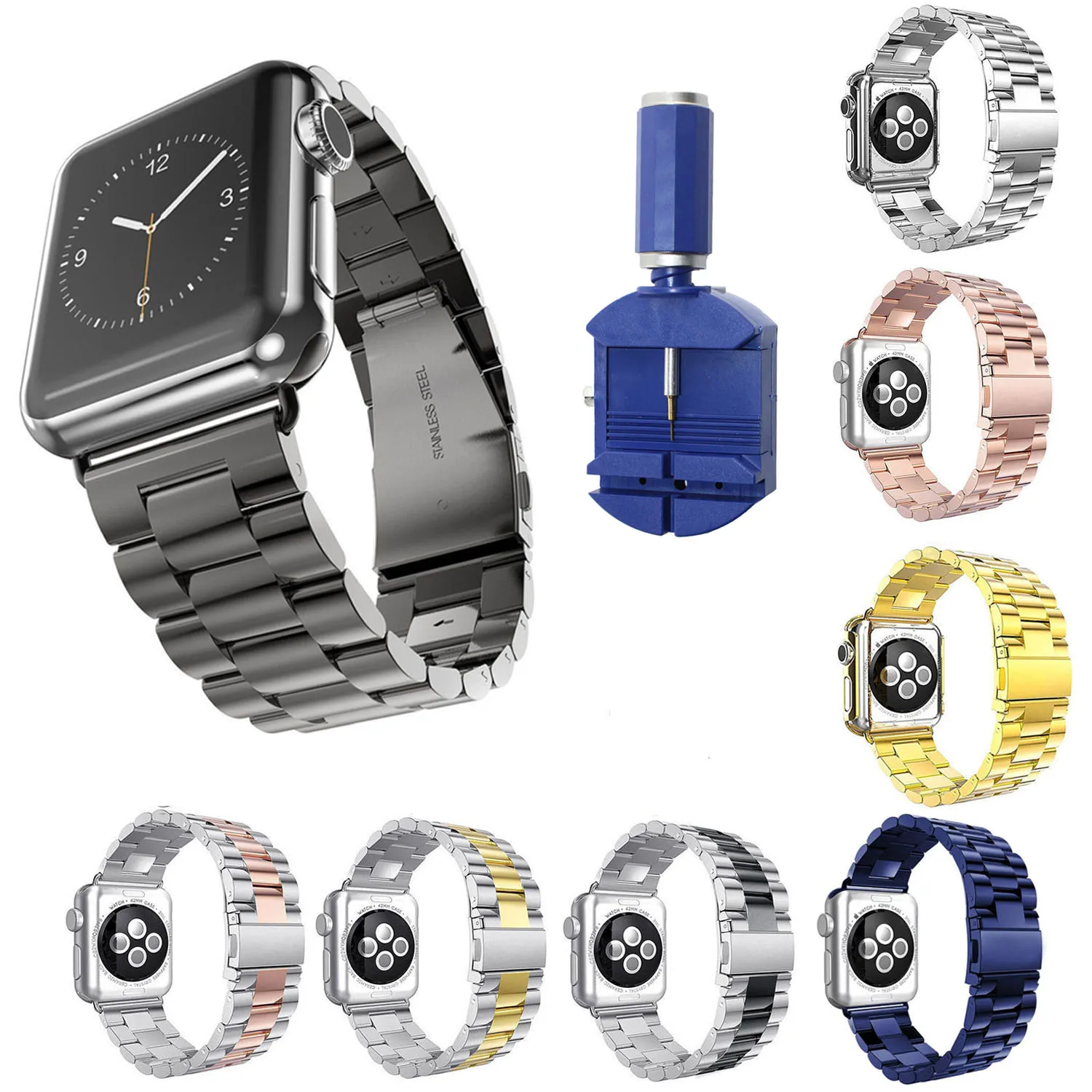Ремешок из нержавеющей стали для часов браслет Apple iWatch 5/4/3/2/1 42 мм 38 44 40 с