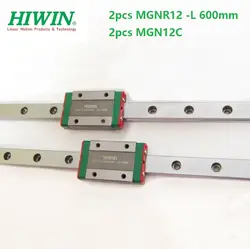 2 шт. тайвань оригинальный линейная направляющая HIWIN rail MGN12-L 600 мм + 2 шт. MGN12C мини блоки для ЧПУ комплект MGNR12