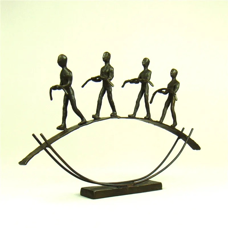 

Cast Iron Tightrope Walker Statue Handmade Metal Circus Funambulist Figurine Surprise Decor Gift and Craft Ornament Accessories