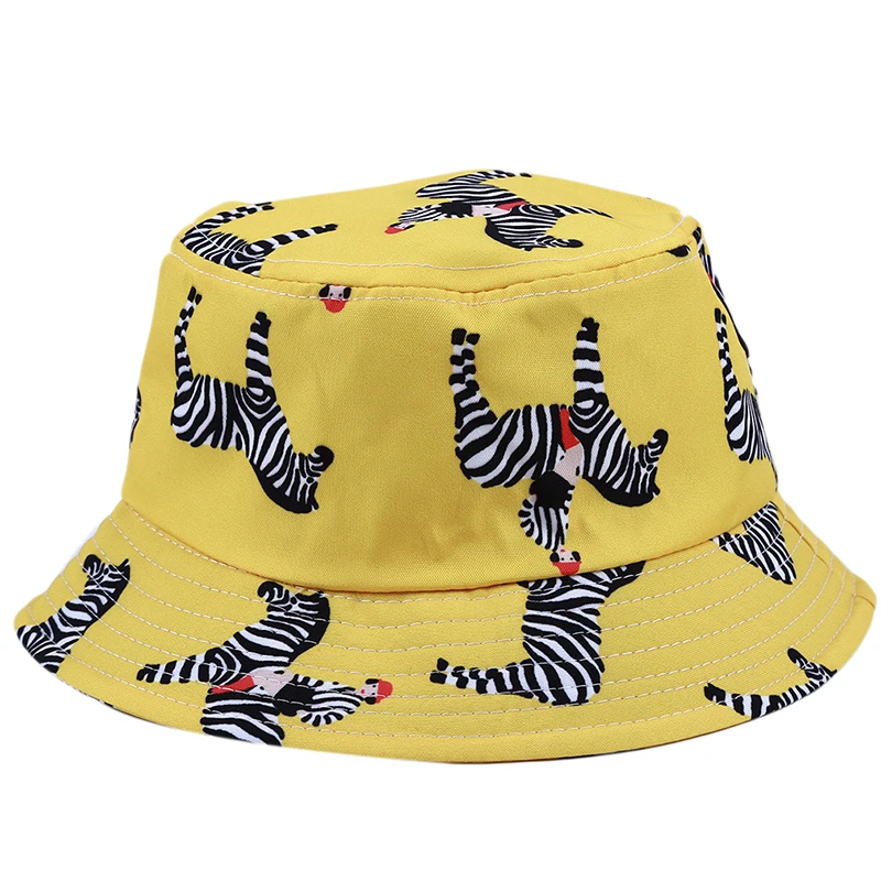 Fashion Casual Printed Zebra/Swallow Bucket Hats For Women Outdoor
