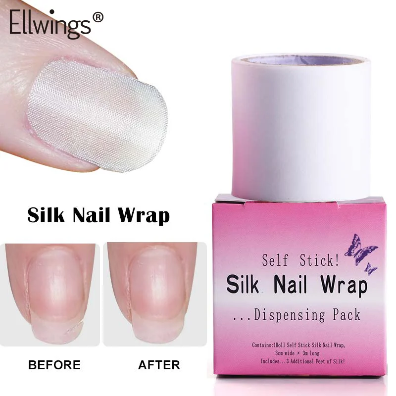 Ellwings 3cm*3m Silk Nail Wrap Fiberglass Nails Tape Acrylic Gel