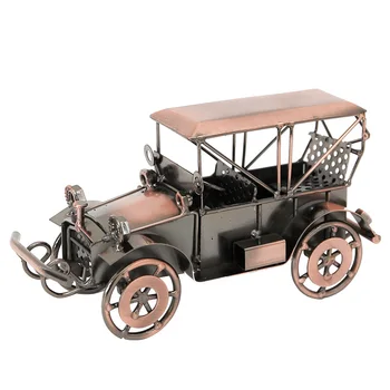 

Vintage Alloy Classic Car Model Crafts Car Statue Decorative Ornaments Office Bedroom Home Figurines Miniatures Accessories