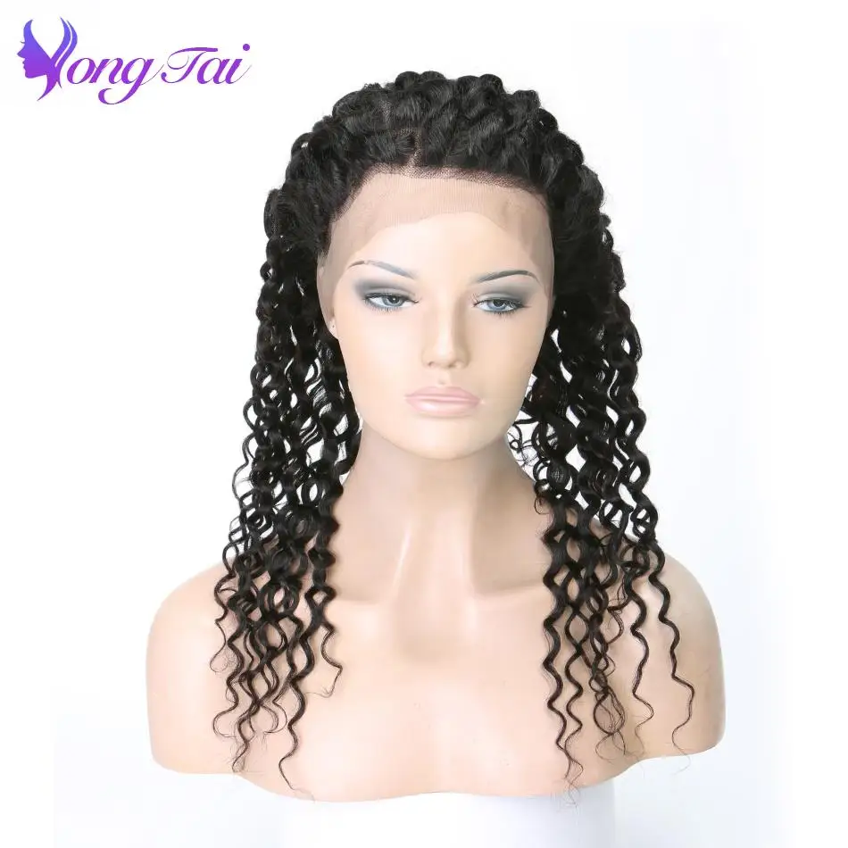 Yuyongtai Lace Frontal Closure Brazilian Deep Curly hair lace front 13*4 Human Hair Free Part Machine Double Weft Free Shipping
