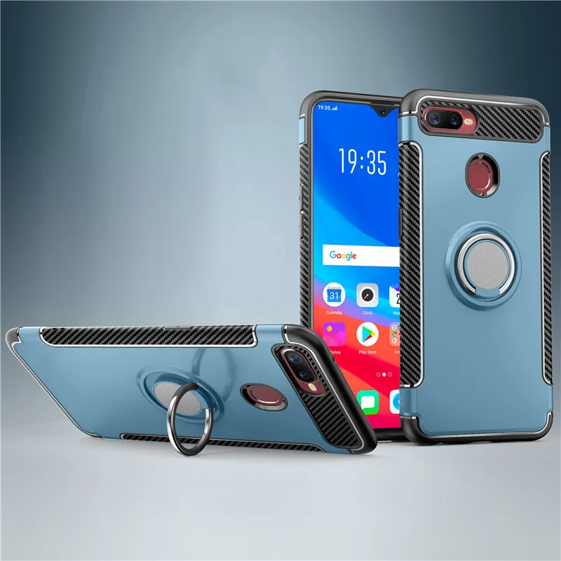 Для OPPO F9 F7 F3 Plus A77 автомобильный держатель кольца стенд Гибридный ПК ТПУ