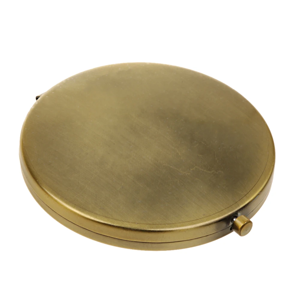 New Hot Folding Mini Portable Ancient Bronze Alloy Folding Pocket Compact Mirror Double-sided Magnifying Make Up Tool