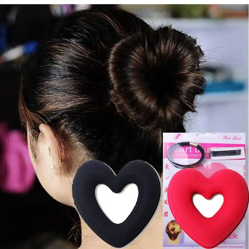 Cute Heart Shape Tiaras Hair Styling Tool Women Girls Sponge Bract