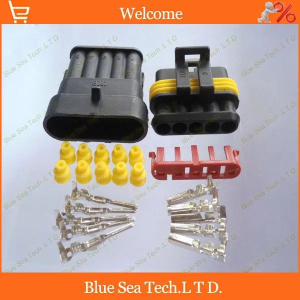 

Sample,2 sets 5Pin/way HID Waterproof Electrical connector kit,male and female plug connector for car boat ect.Free Shipping