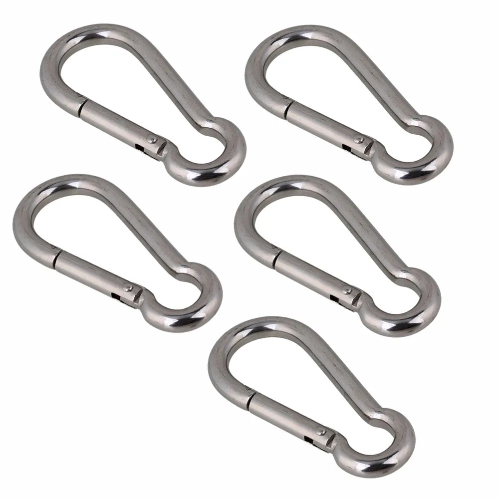 Multifunctional 304 Stainless Steel Spring Loaded Gate Snap Carabiner