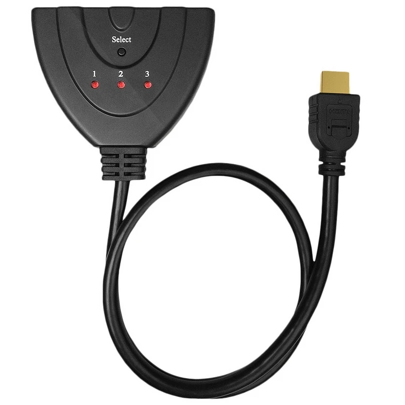 

Woopower 3 Port Hdmi 1080p Switcher Switch Splitter for Hdtv DVD Xbox 360 with 1.5ft/50cm Pigtail Cable