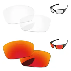 Огненный красный и кристально чистый 2 пары Зеркало Замена оптические стёкла для Hijinx солнцезащитные очки женщин рамки 100% UVA и UVB