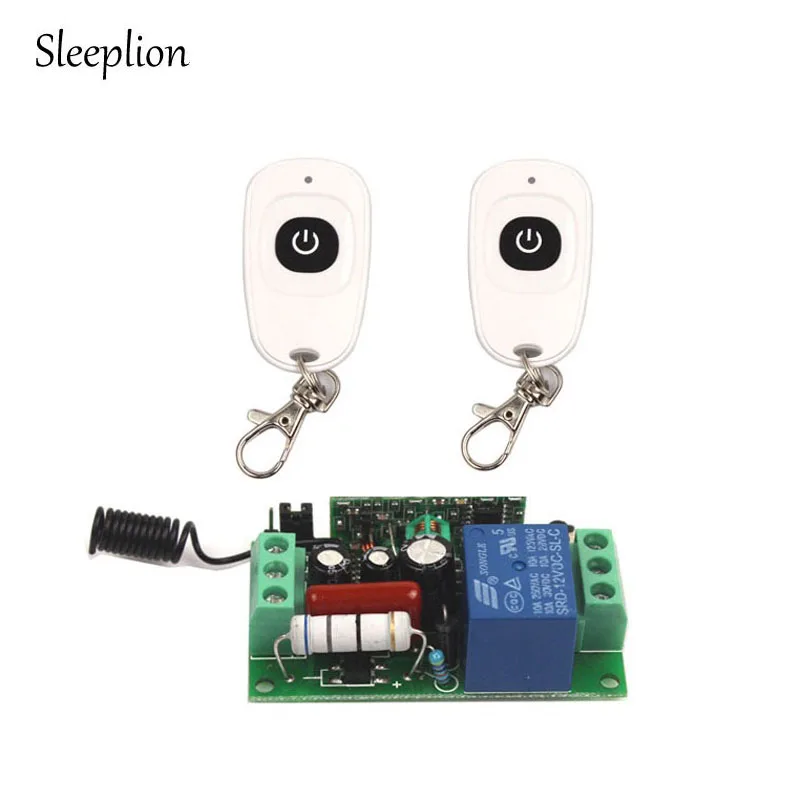 

Sleeplion AC 110V 10A Relay 1CH 315MHz/433MHz Remote wireless RF Switch 2 Transmitter+ Receiver ON/OFF