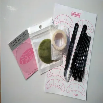 7 pcs Eyelash Extension Tool Individual False Eyelashes Extension Tools Glue Jade stand Lash Stand Upper Tape Under Eye Pads